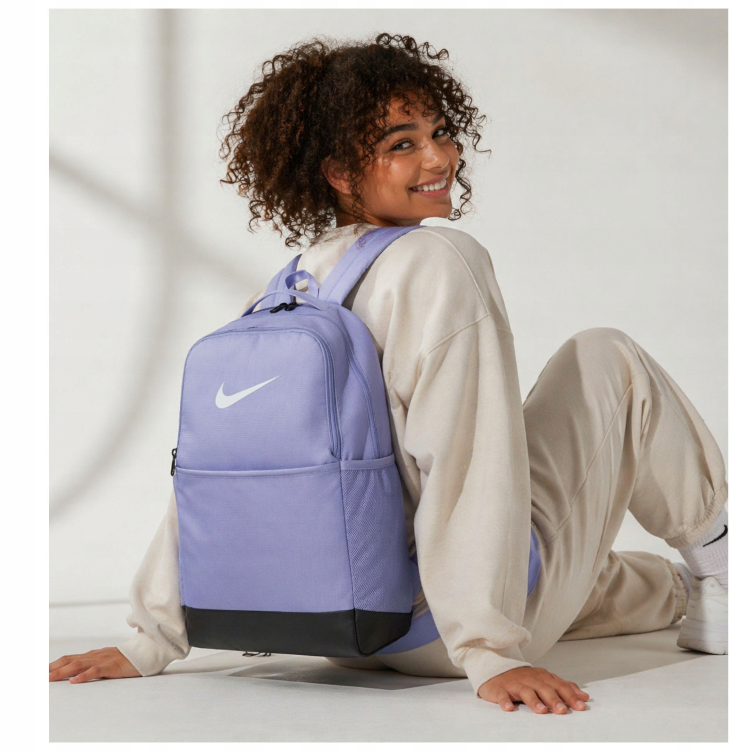 Školní batoh Nike Brasilia pro dívku, fialový, lehký, prostorný, 24 l