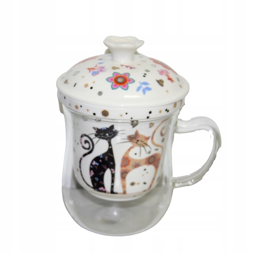 

Kubek Ceramiczny Z Metalowym Zaparzaczem Koty