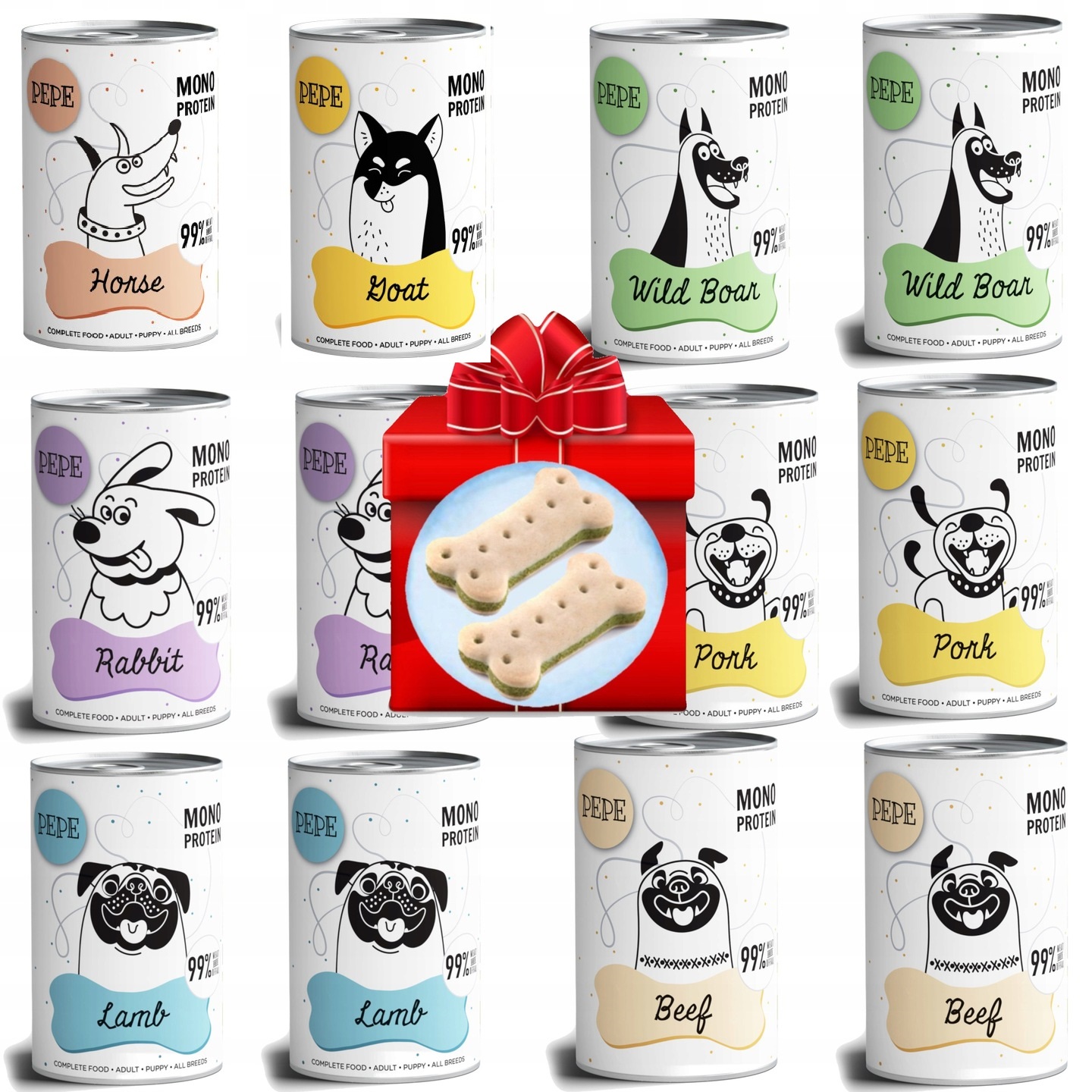 Paka Zwierzaka Pepe karma mokra mix smaków 12x 400g