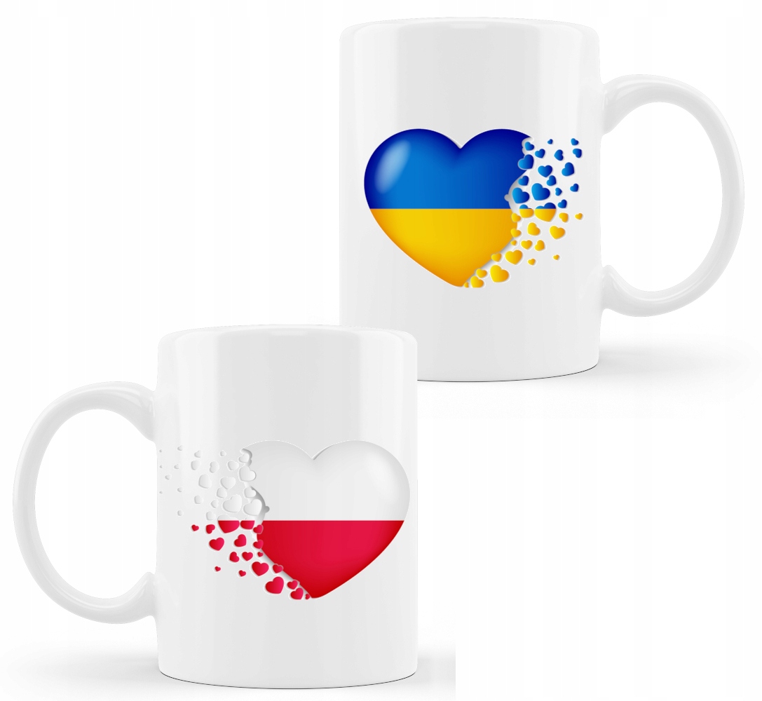 

Kubek serduszka Polska-Ukraina kraj państwa