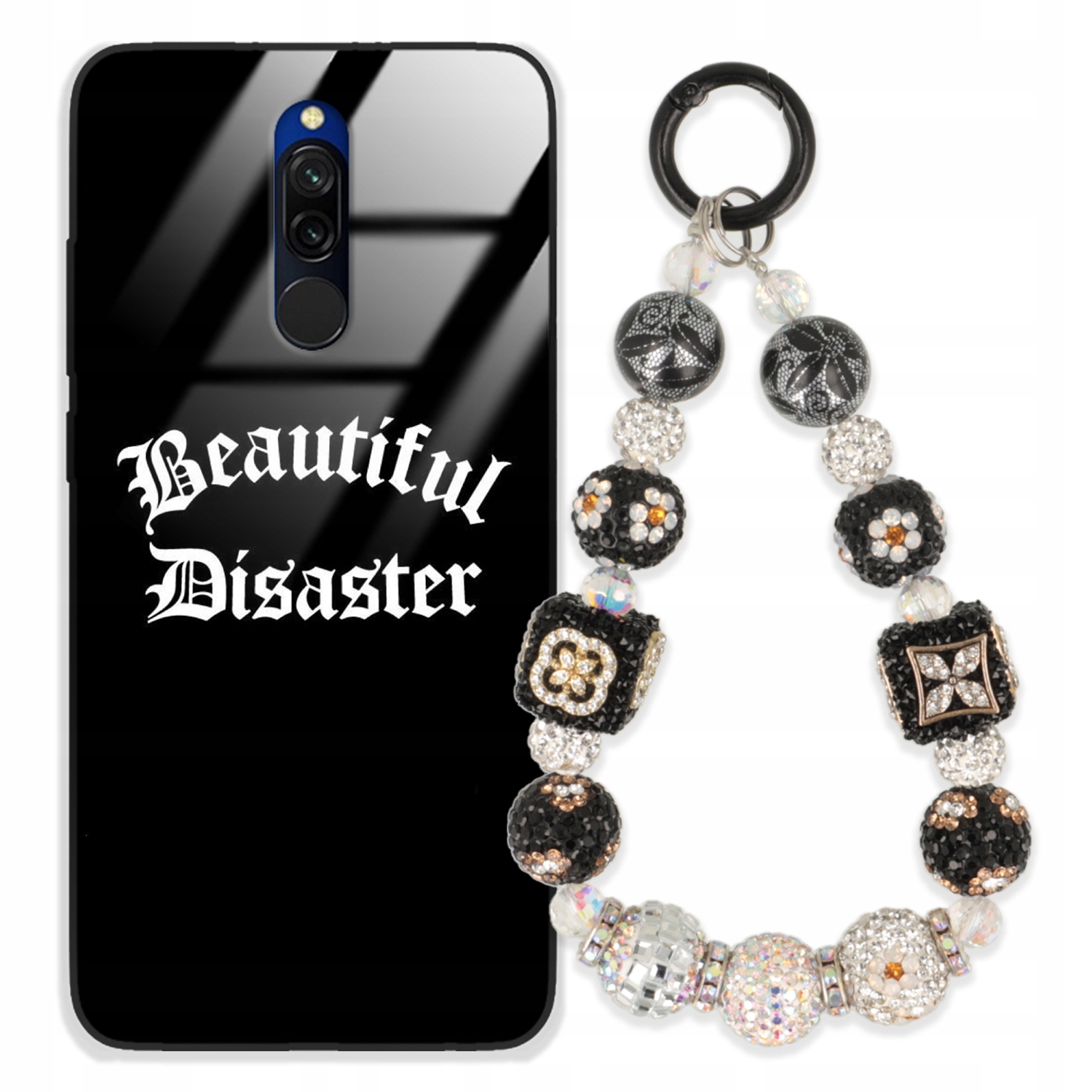 Pouzdro Pro Xiaomi Redmi 8 Glass Přívěsek Na Klíče Elegantní Kryt Premium Vzory