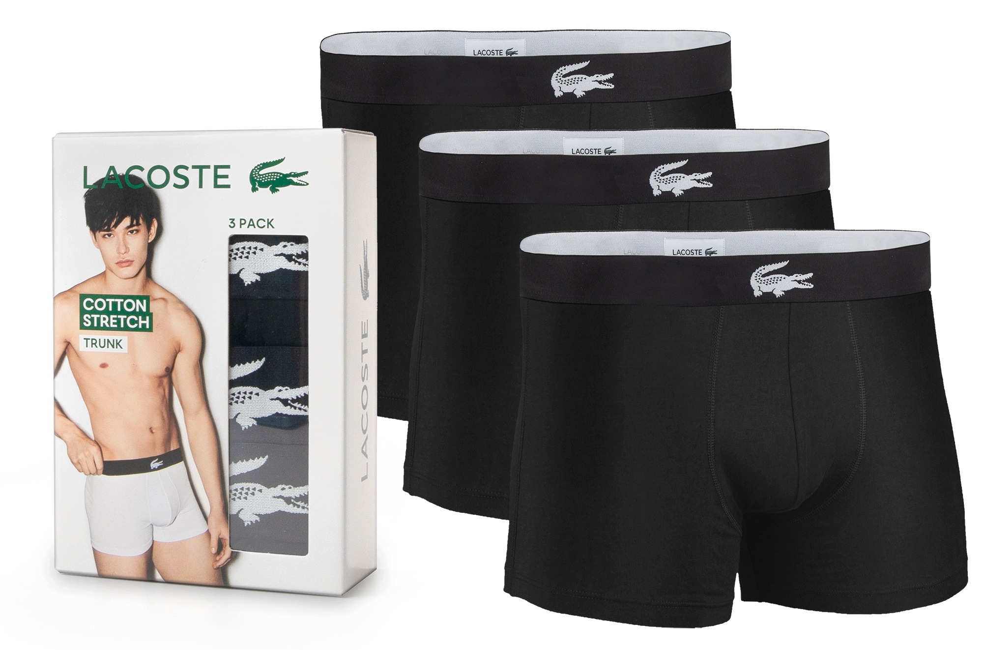 Lacoste Boxerky 3Pack L Pánské Dárek 5H5441 Originál