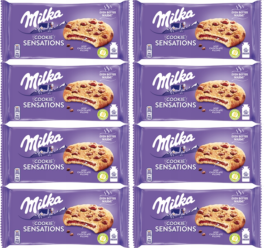 Ciastka Milka Sensations z nadzieniem kakaowym kawałkami czekolady 156g x8