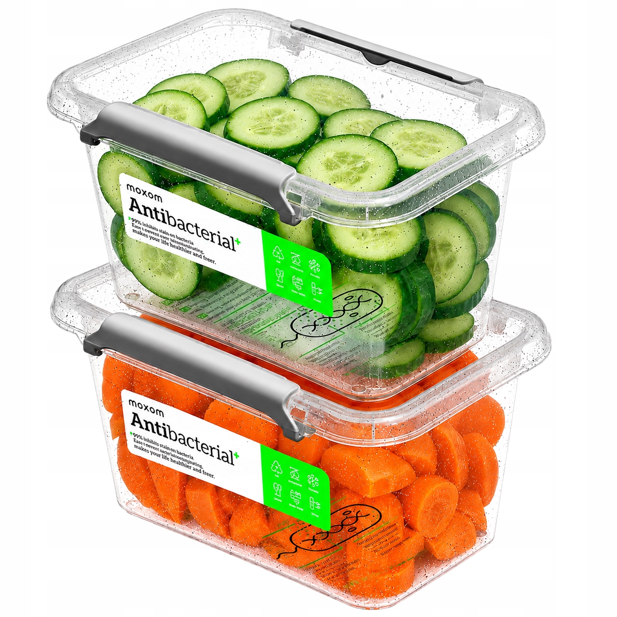 Pojemniki na żywność 10 szt BPA FREE plastikowe z pokrywką antybakteryjne