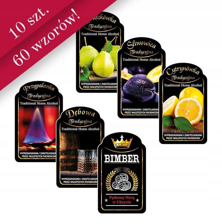 

10X Etykiety Mini Premium na alkohol Różne