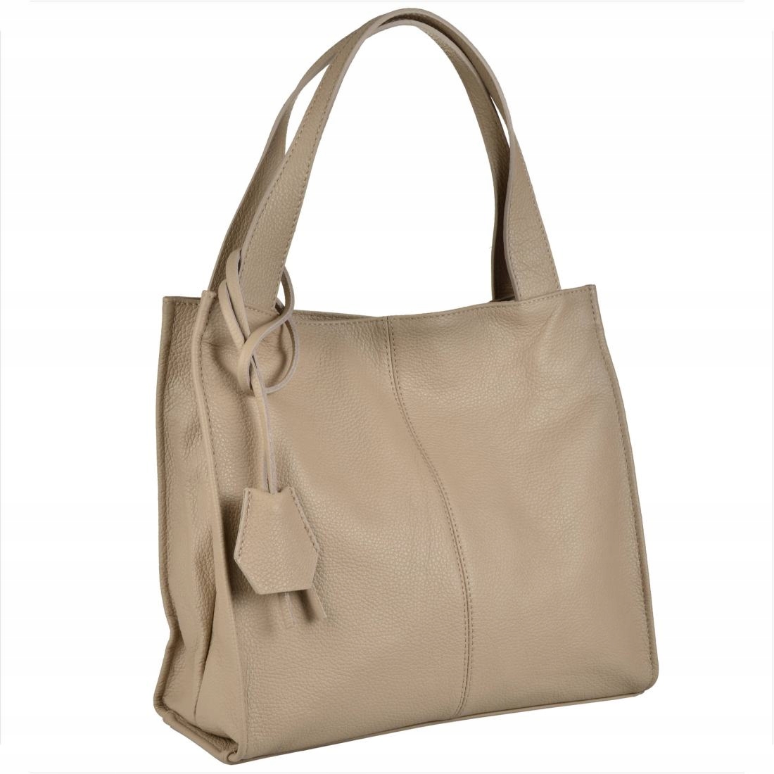 Kabelka shopper z přírodní kůže Borse In Pelle béžová