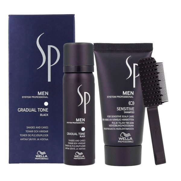 Wella Sp Men Gradual Tone Odličovač vlasů Černý Sada 60+30 ml Black