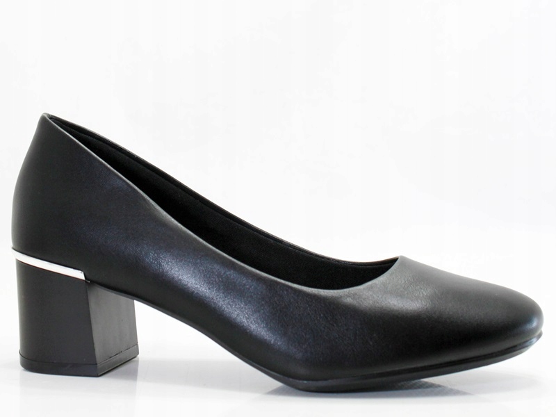 CZÓŁENKA NA SŁUPKU LICOWE CZARNE WKŁADKA SKÓRA 881 39 Wzór dominujący bez wzoru