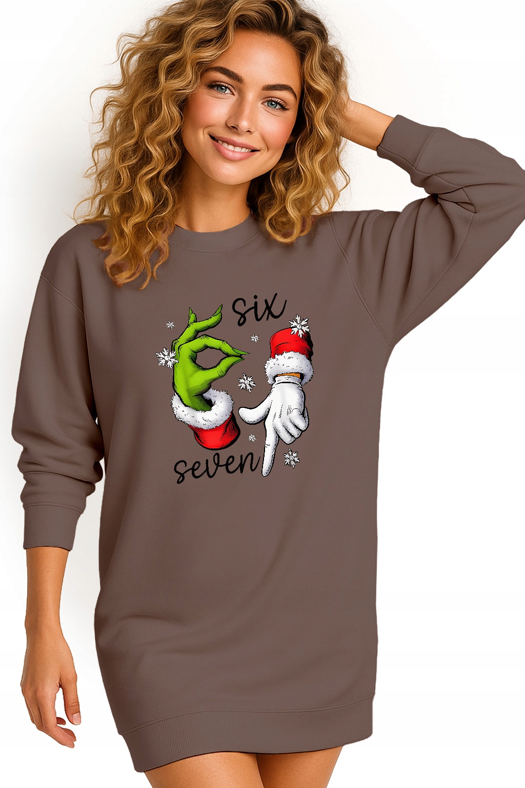 Mikina Vánoční Oversize Šaty Six Seven 67 Grinch Dárek XL