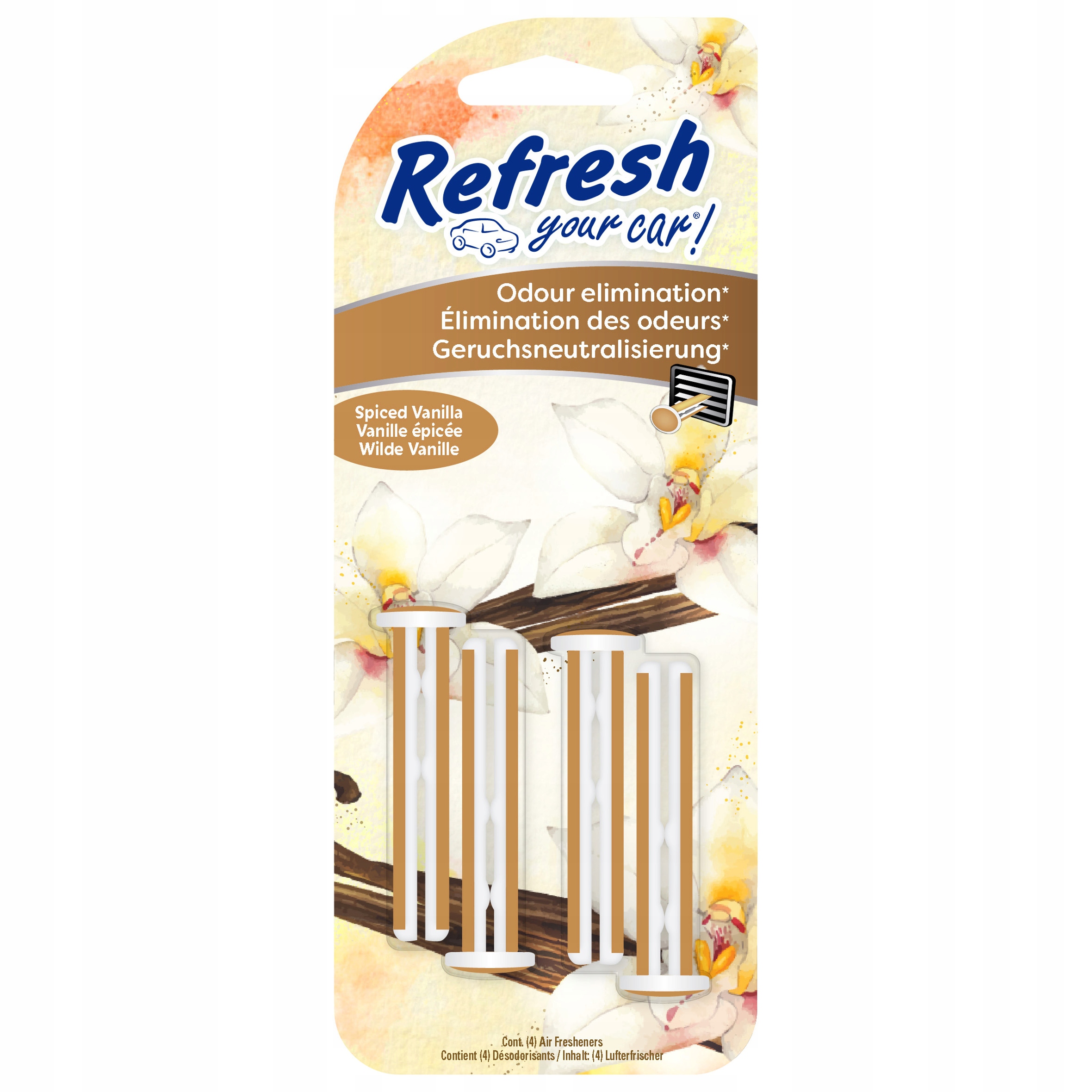 Refresh your car 4x Klips Zapach do Samochodu Spiced Vanilla Wanilia