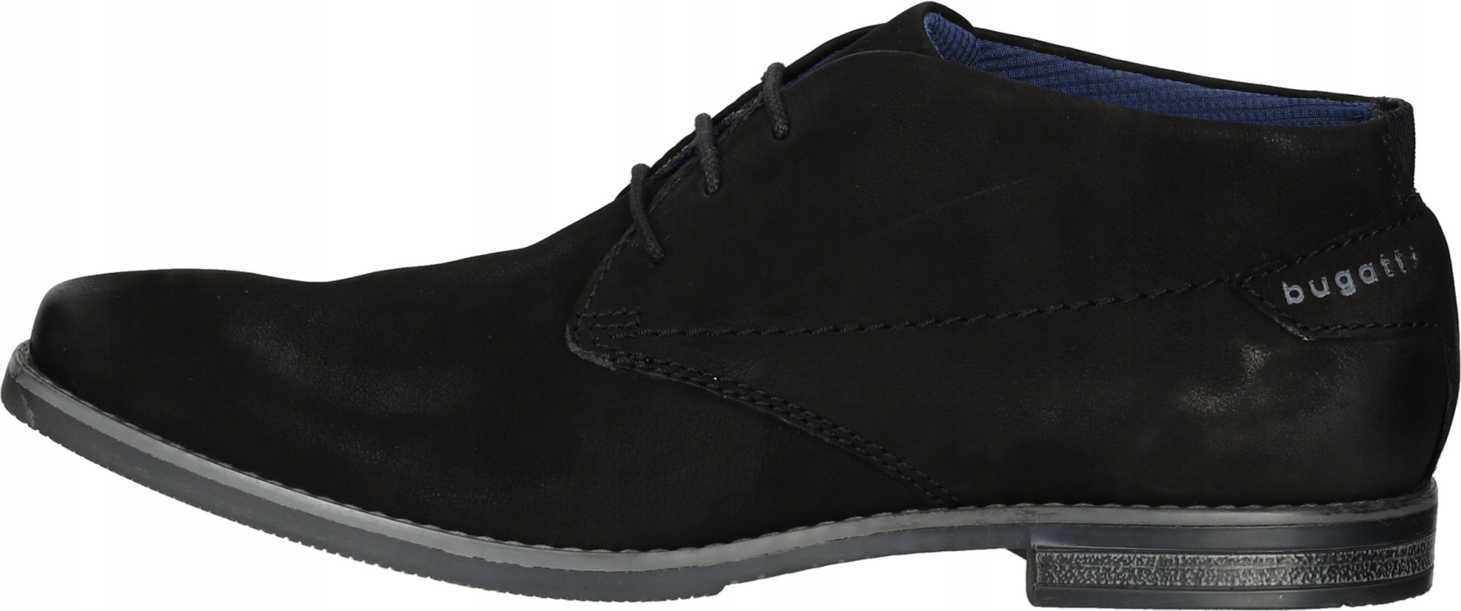 B1A1* Pánské Kožené Polobotky Černé Se Zavazováním Bugatti 43