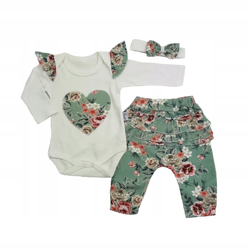 

Komplet 74 Body Długi Rękaw Spodnie Opaska 6m+