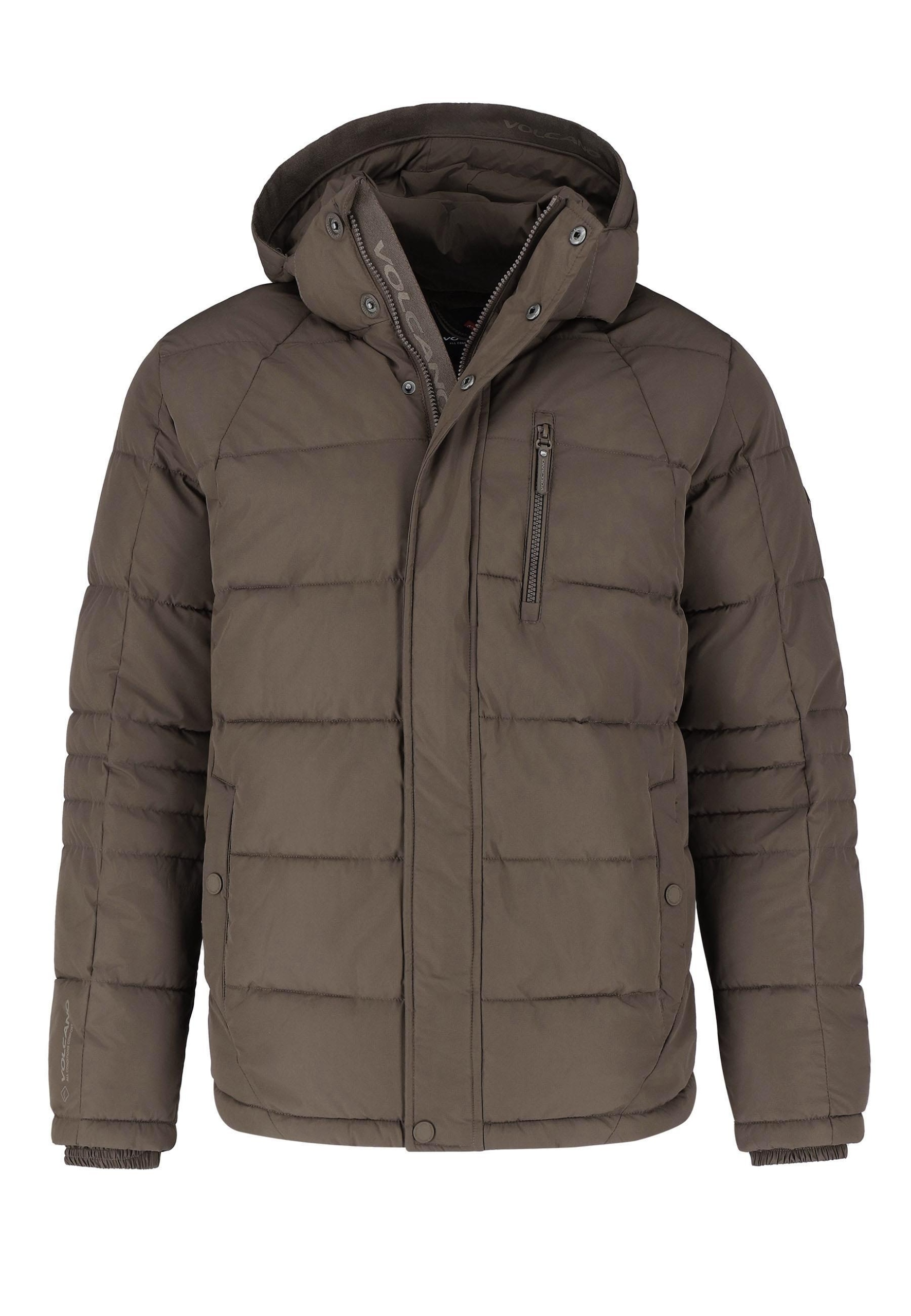 Pánská péřová bunda s kapucí khaki Volcano J-mask XXL