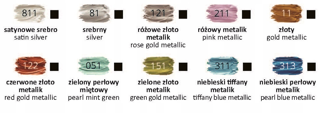 HAPPY COLOR Farby akrylowe 10 x 12 ml METALLIC Marka Happy Color