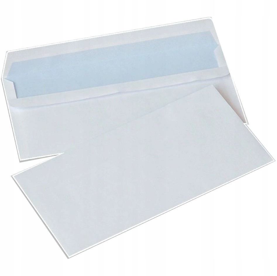 Koperty samoklejące, rozmiar DL, 110x220mm, 50 sztuk, białe EAN (GTIN) 5901947051306