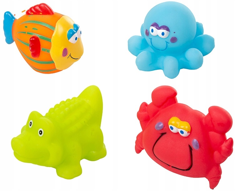 ZABAWKI DO KĄPIELI KĄPIELOWE MORSKIE ZWIERZAKI AKUKU 4szt