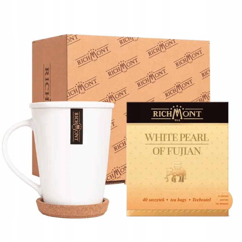 Herbata Richmont White Pearl of Fujian 40 szt porcelanowy zestaw do herbaty