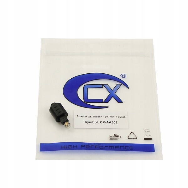 Adapter optyczny TOSLINK - Mini Toslink Jack AA302 Przejściówka CXCABLE EAN (GTIN) 5904292451036