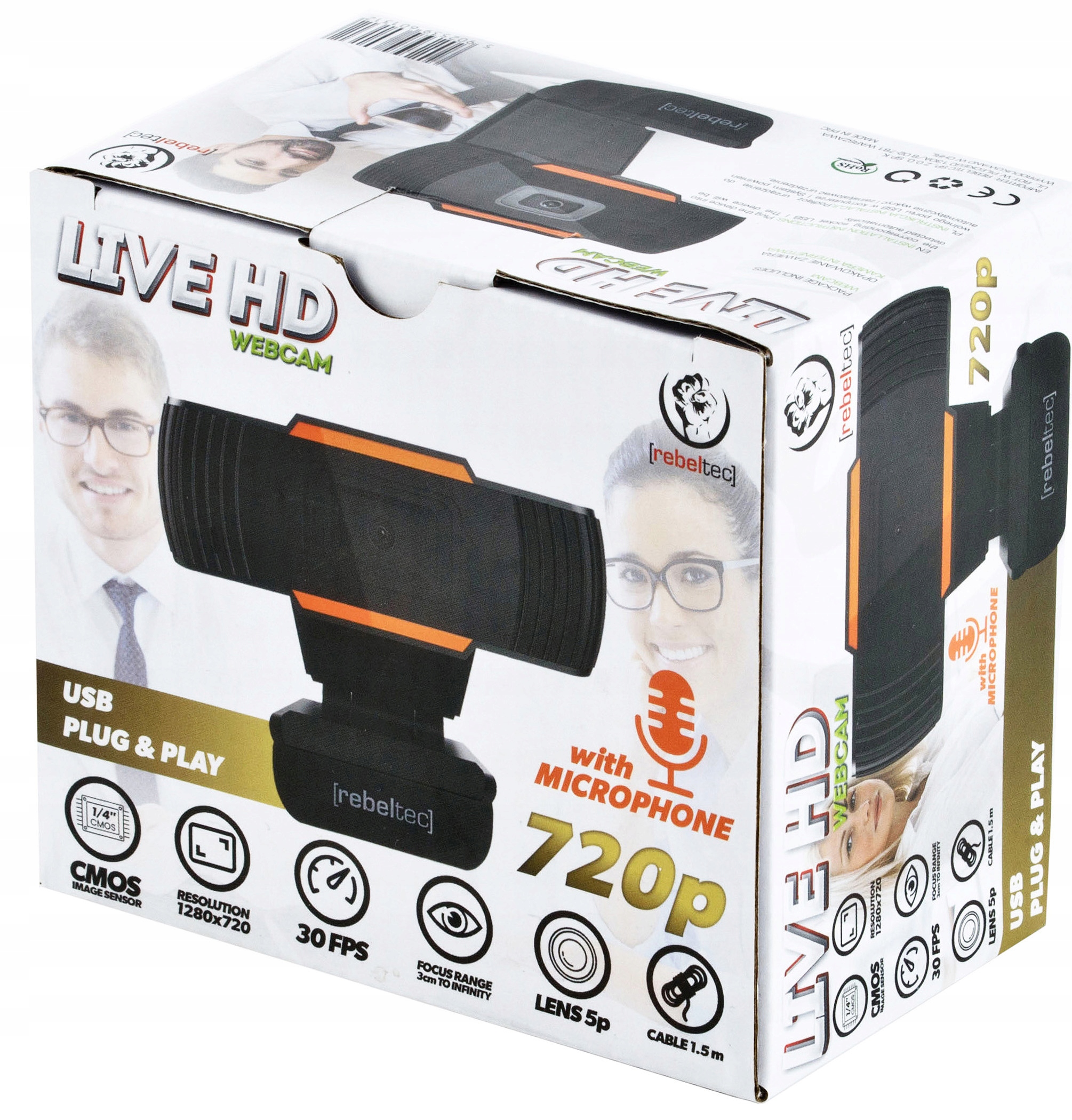 Kamera internetowa Rebeltec LIVE HD 720p 2 MP Megapiksele 2 MP