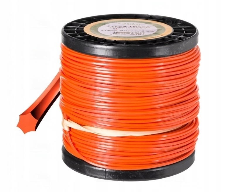 Linka Żyłka Tnąca Do Kos i Podkaszarek 2.4 mm 400 M Gwiazdka Pomarańczowa