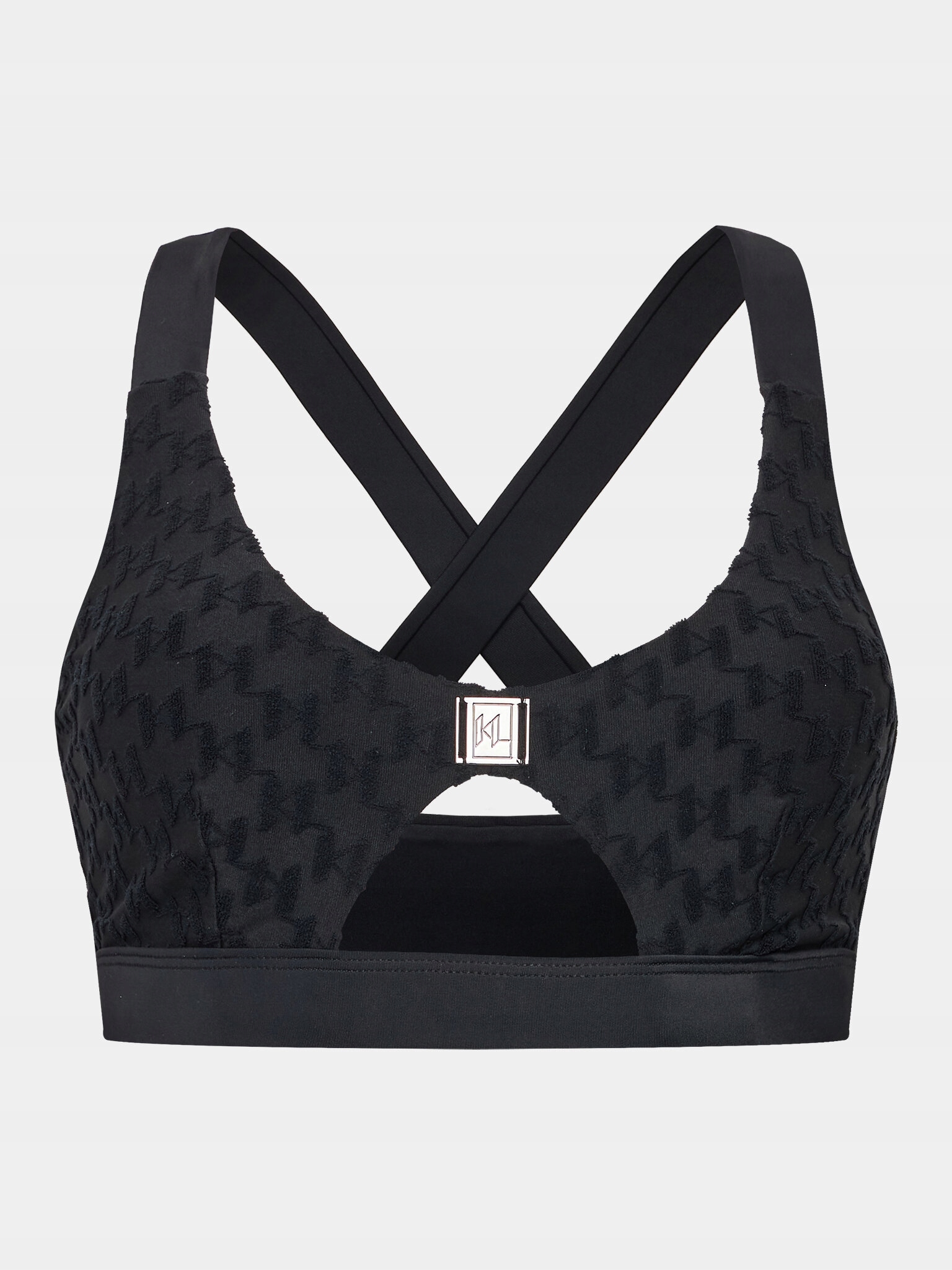 Karl Lagerfeld Góra od bikini Monogram 231W2217 Czarny