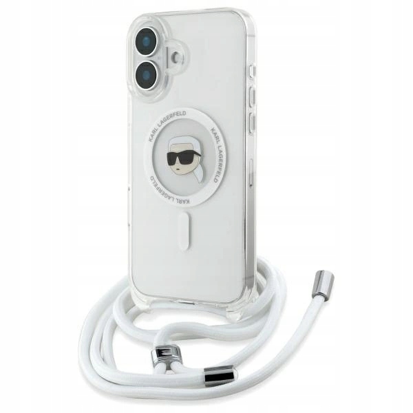 Pouzdro Karl Lagerfeld Crossbody IML Karl Head Magsafe pro iPhone 16 – průhledné