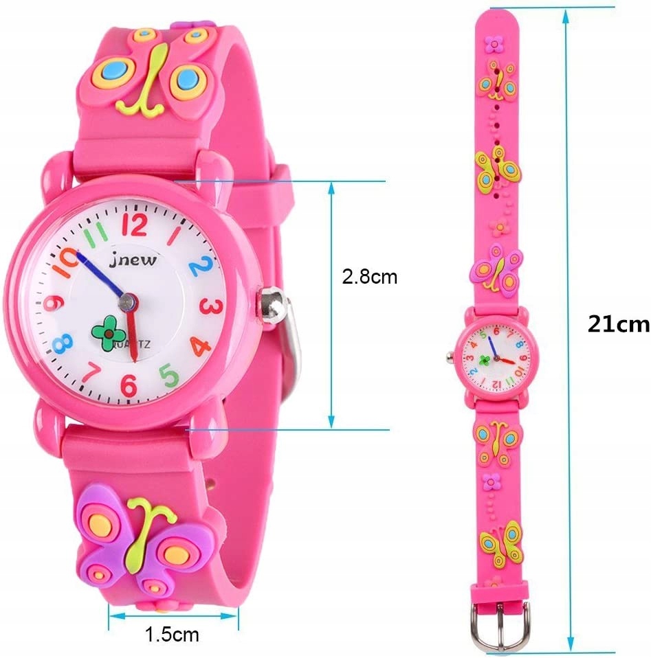 Zegarek dla dziewczynki z jednorożcem i motylem Rodzaj cyfrowe