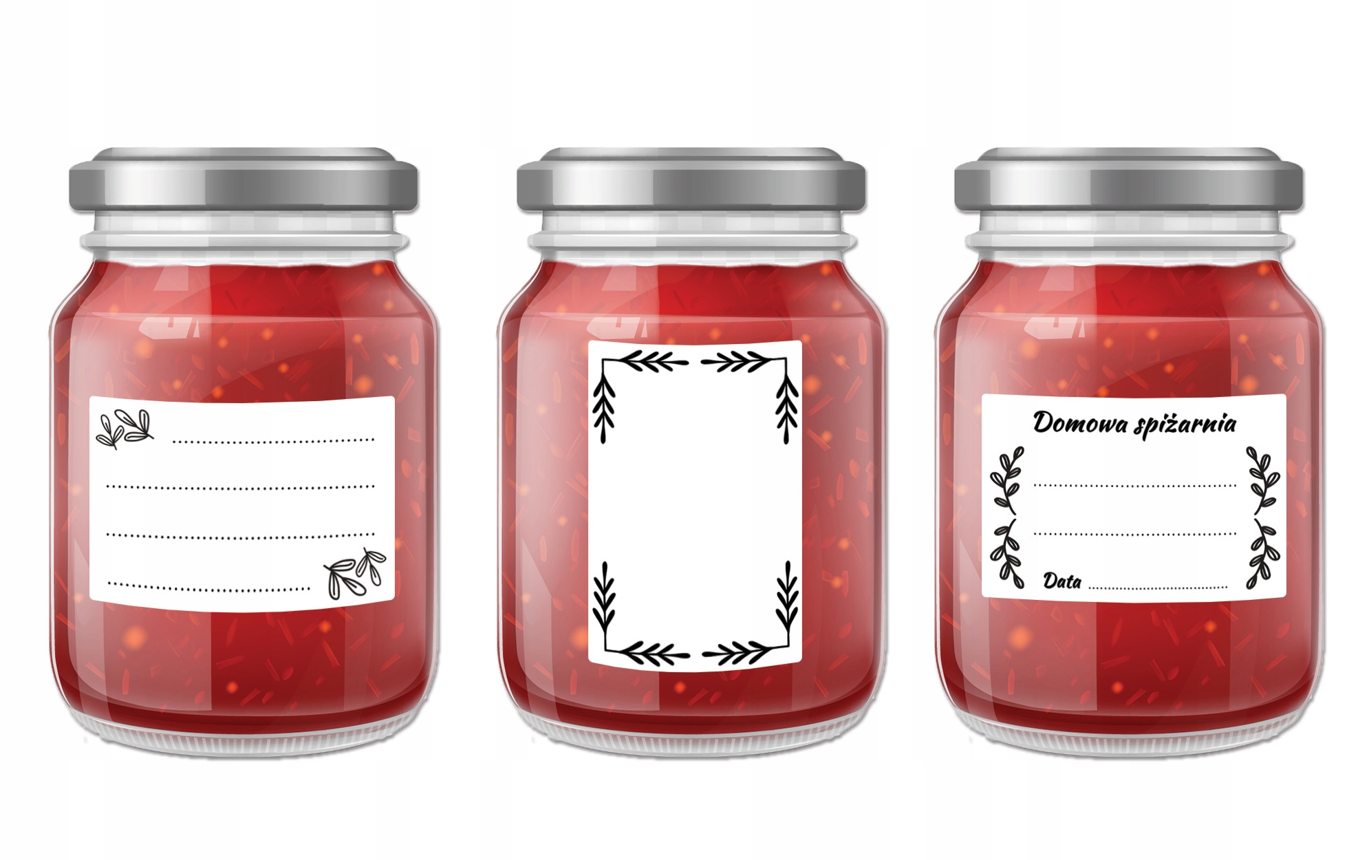 

Etykiety naklejki na przetwory słoiki 100szt wzory