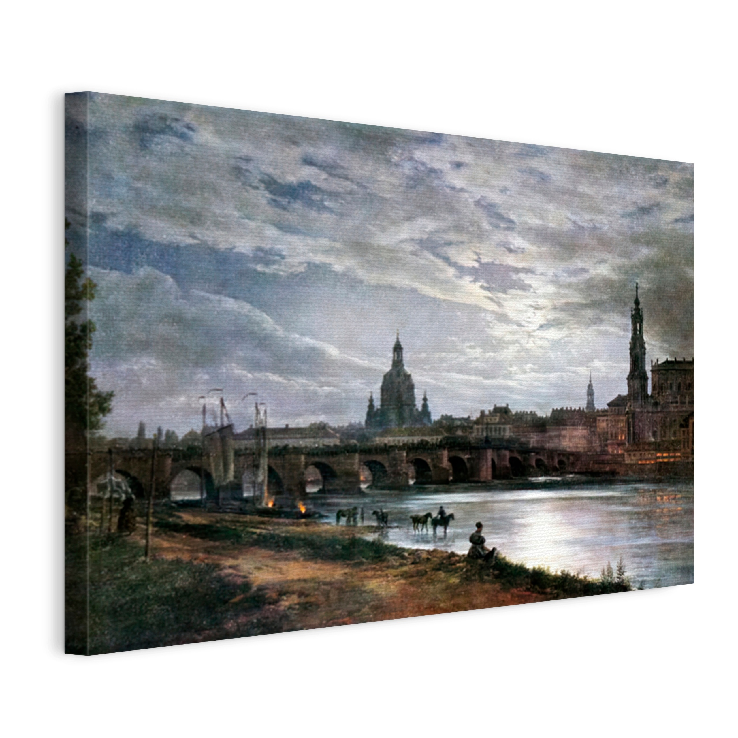 Obraz Na Plátne Johan Dahl Pohľad Na Drážku Pri Splne Mesiaca 120x80