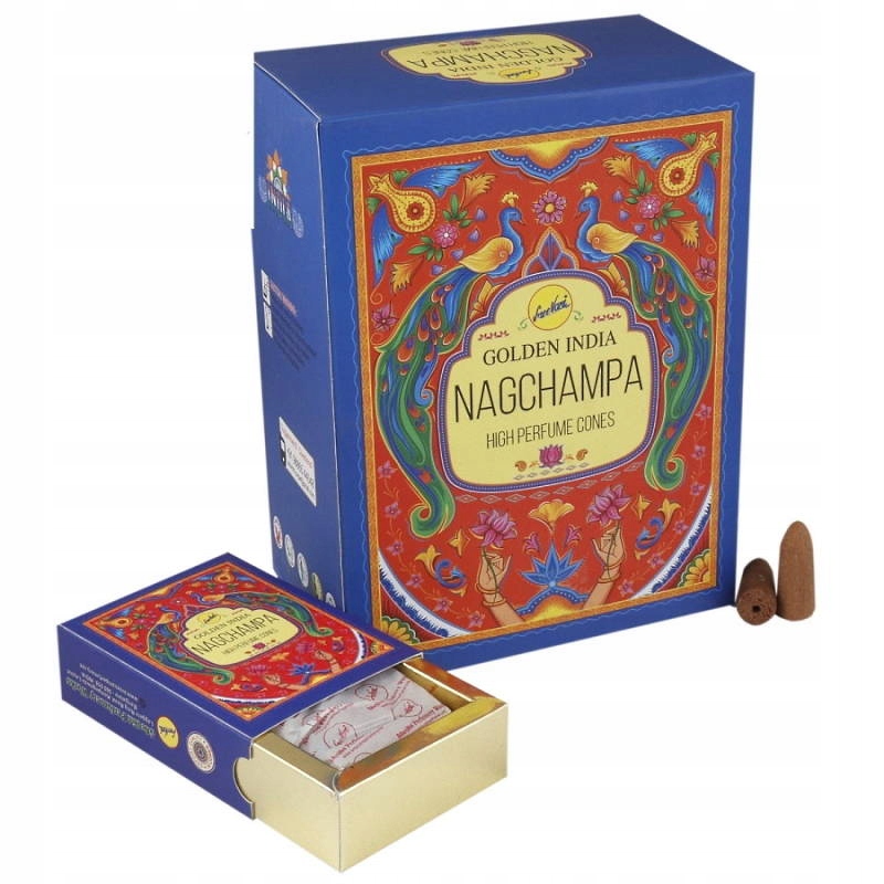 

Kadzidła płynące stożkowe, Nag Champa Golden India