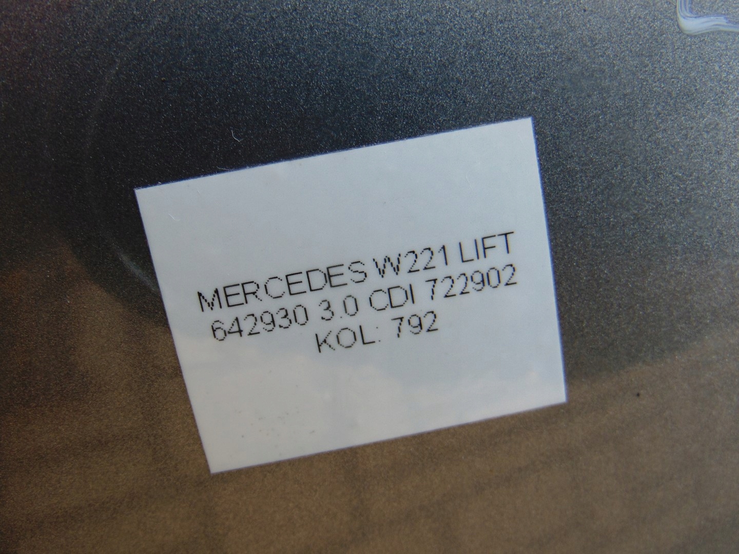door left rear part rear. MERCEDES W221 LIFT 792