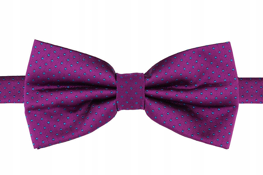 

Mucha Muszka Męska Fioletowa W Niebieskie Kropki