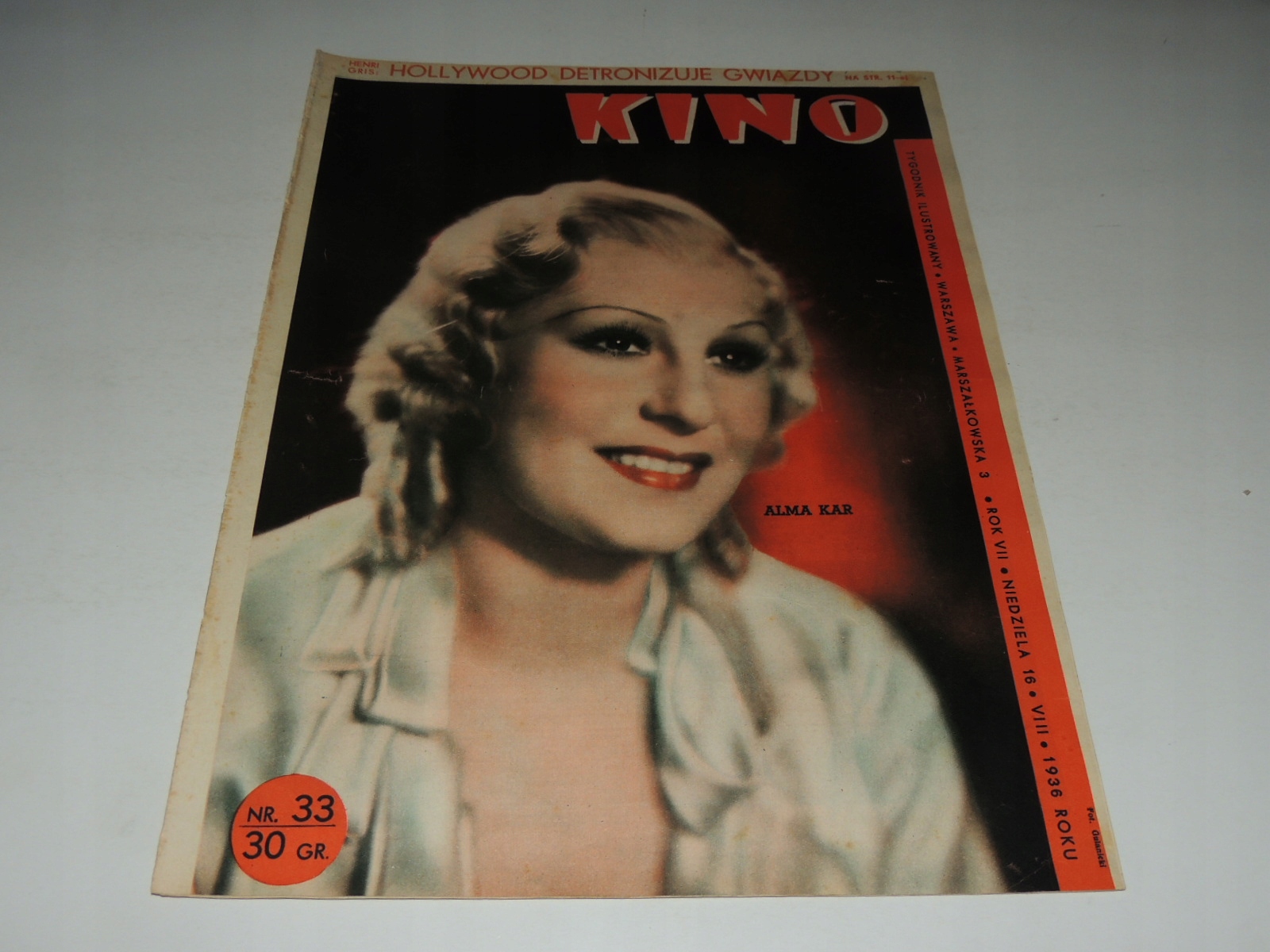 KINO 33/1936 A Kar Ina Benita J Jur-Pichelski
