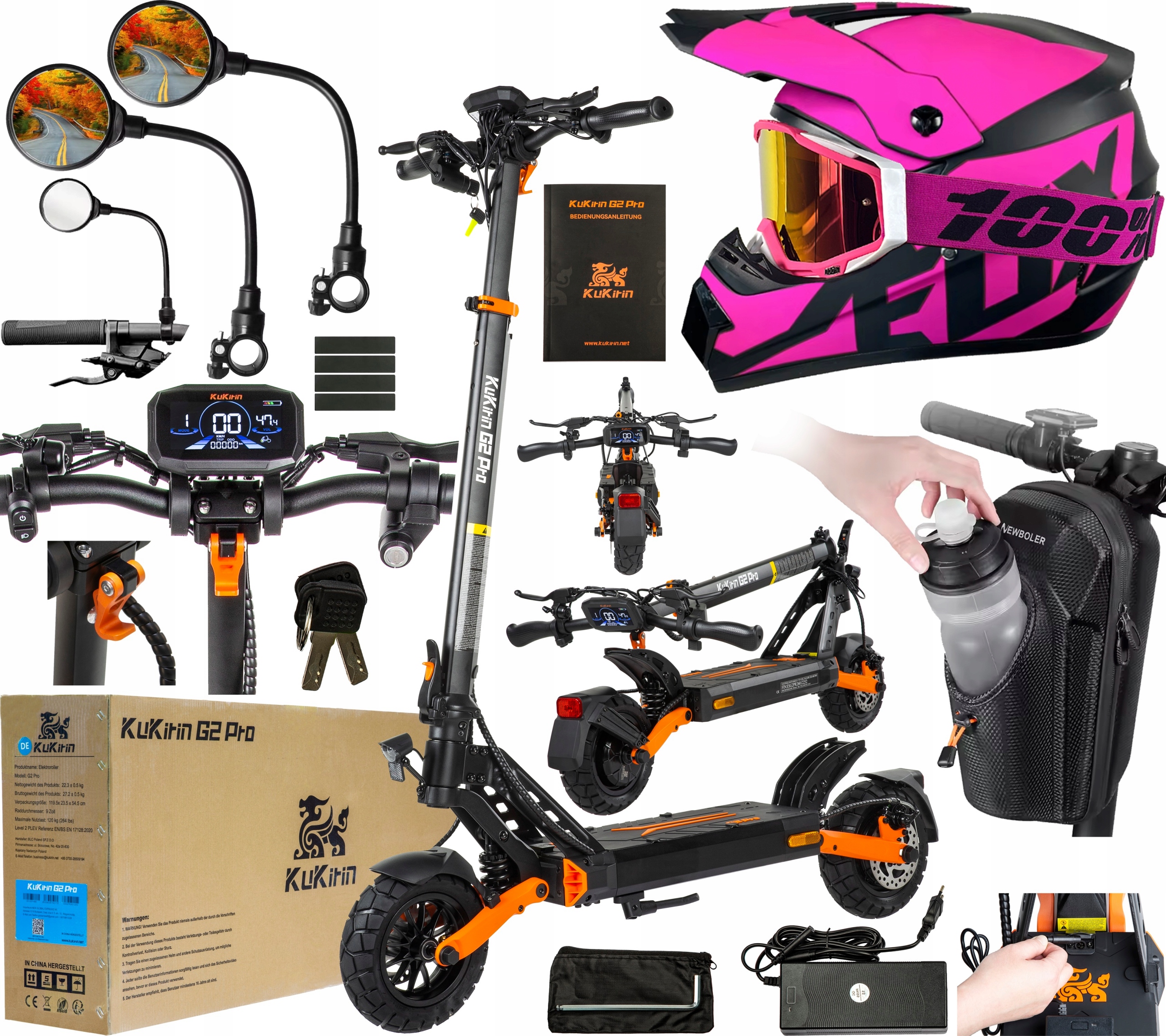 Elektrické koloběžky KuKirin G2 Pro-ABE 500W 20KM/H 48V 15.6Ah 65KM 9" Pl