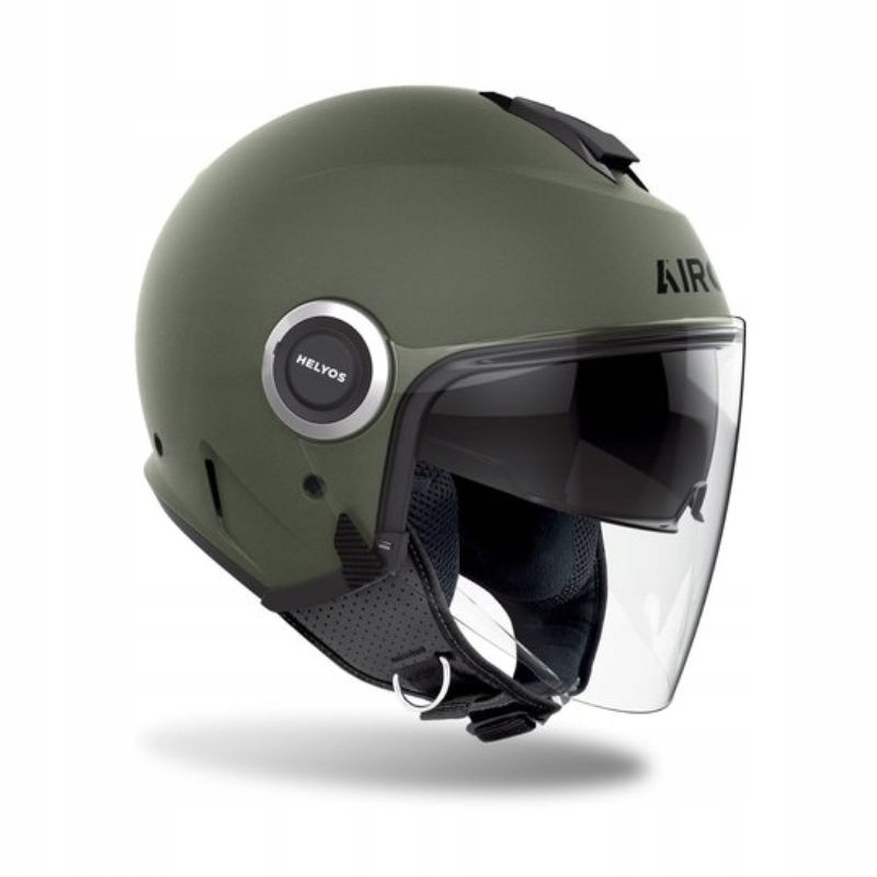 Motocyklová Prilba Otvorená Airoh Helyos Zelená Vojenská Mat M