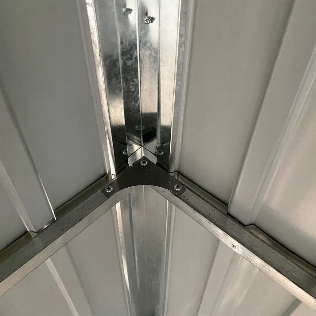 VidaXL Szopa z wiatą, jasnoszara, 277x110,5x181 cm, stal Domek do samodzielnego złożenia Tak