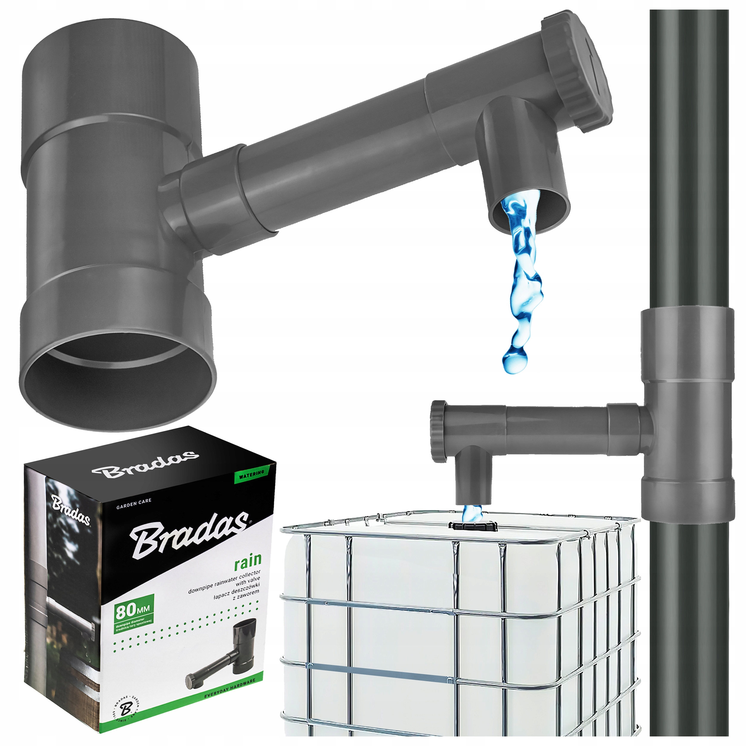 

Zbieracz Łapacz Wody Deszczowej Na Rynnę Z Zaworem