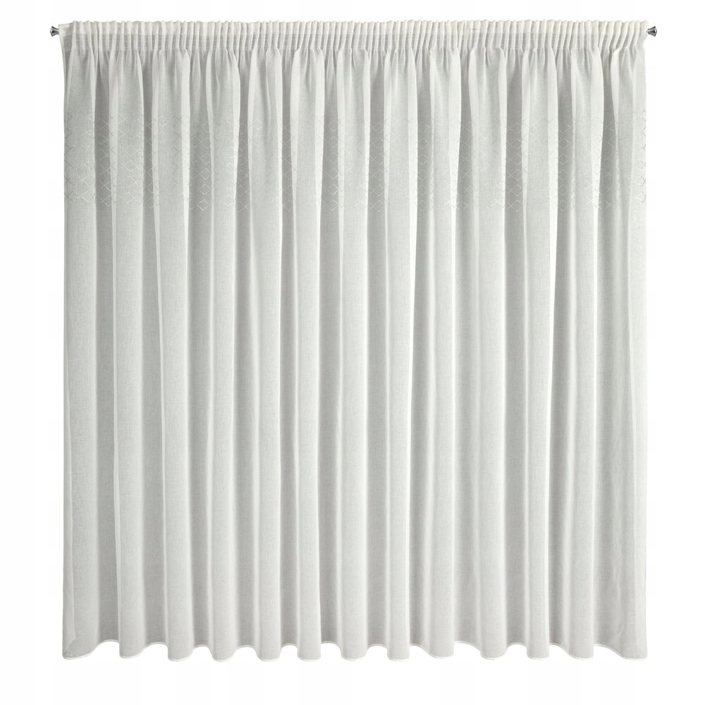 Hotová záclona na pásku Kleo 350x270 Eurofirany bílý zdobený zirkony