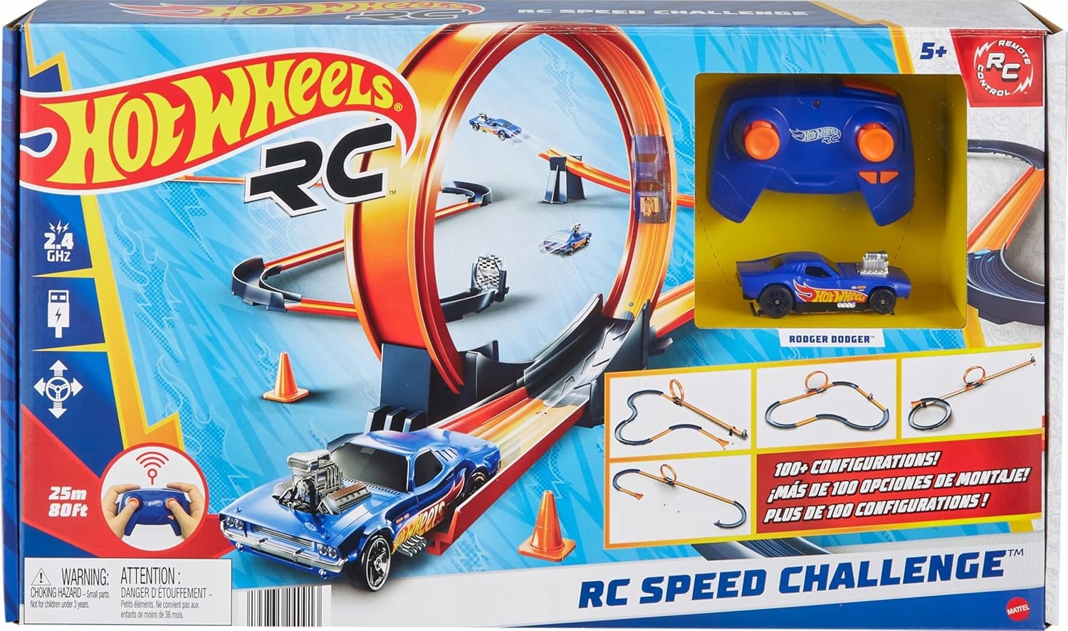 Hot Wheels Rc Wyzwanie Prędkości Zestaw Torów Pojazd Sterowany Mattel HXX45