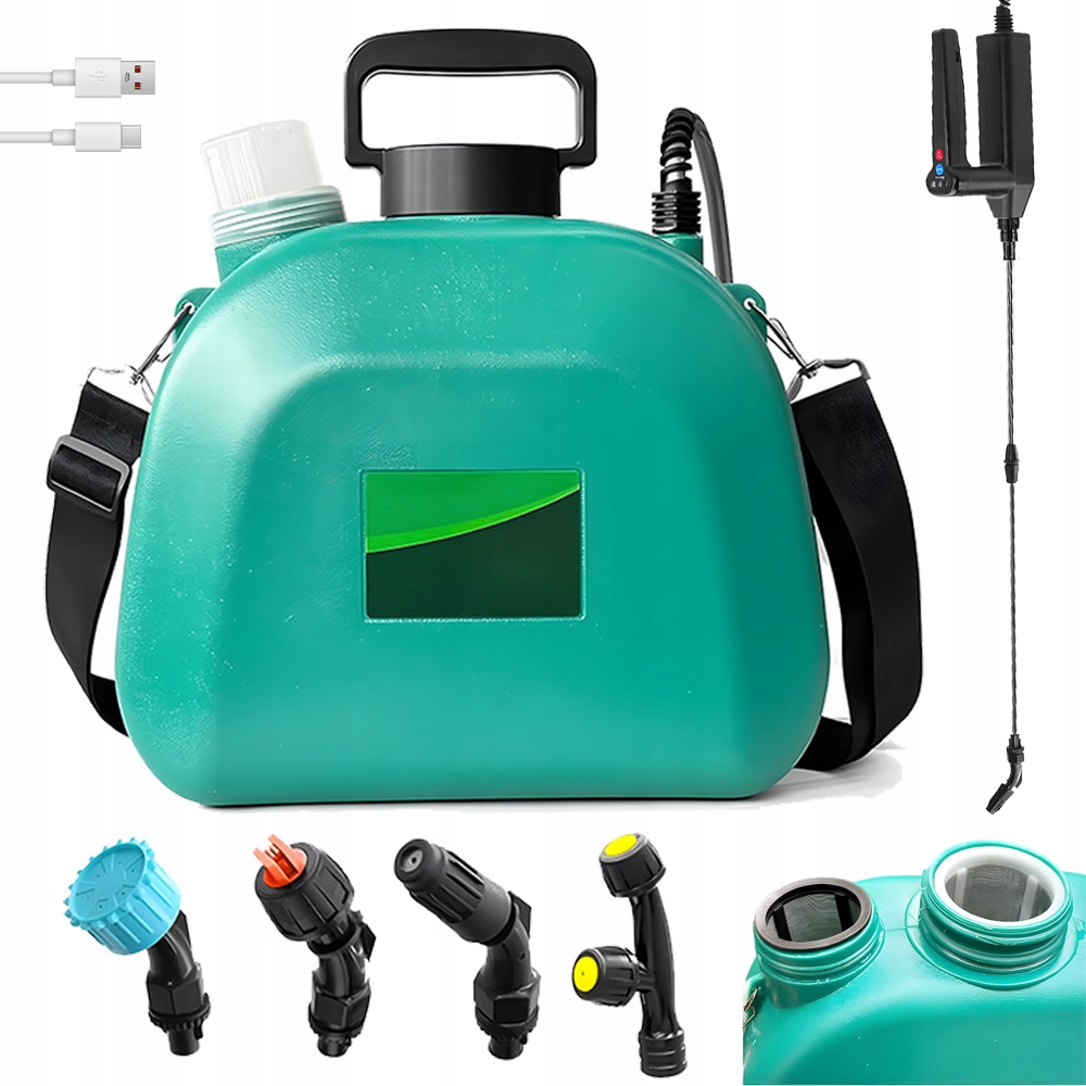 Elektrický Zahradní Postřikovač 8 L 2000 Mah, 4 Trysky Pro Hnojení