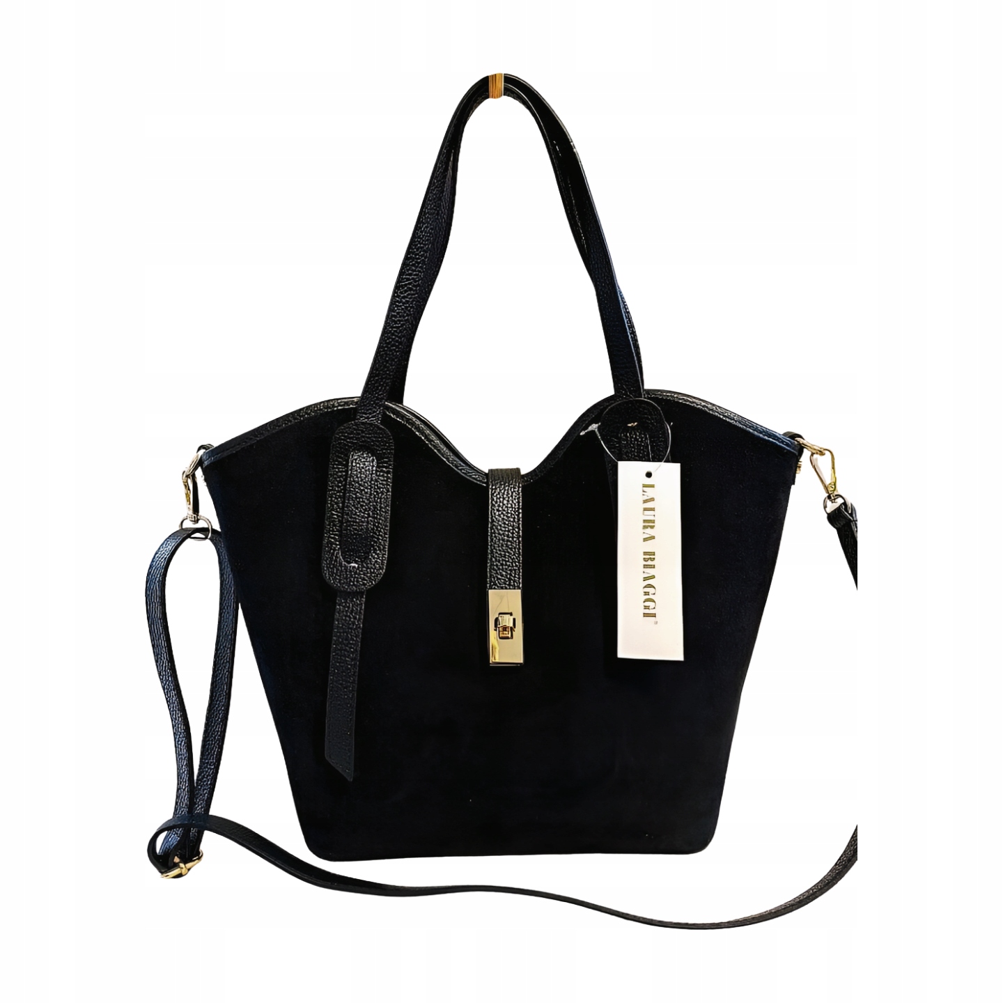 Laura Biaggi kabelka shopper semišová černá