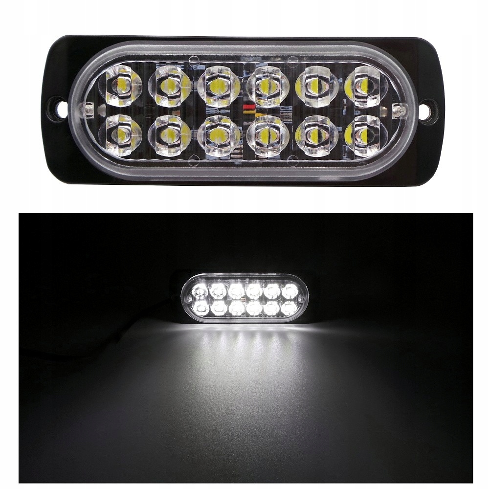 

Lampa tylna 12 Led mocna 12V-24V mała Biała
