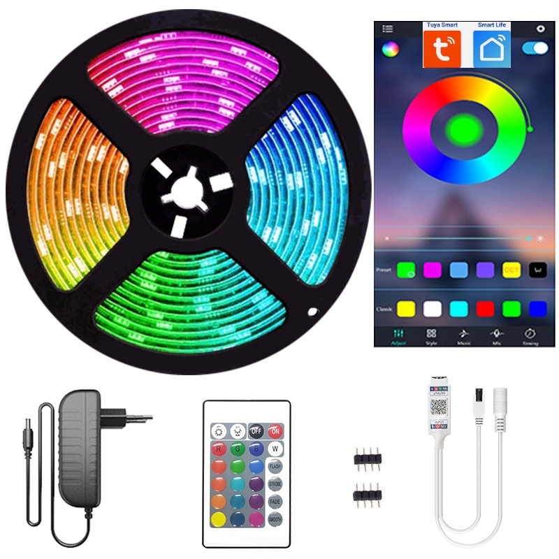 

Zestaw Taśma Led 15m Rgb 5050 Bluetooth Apka Tuya