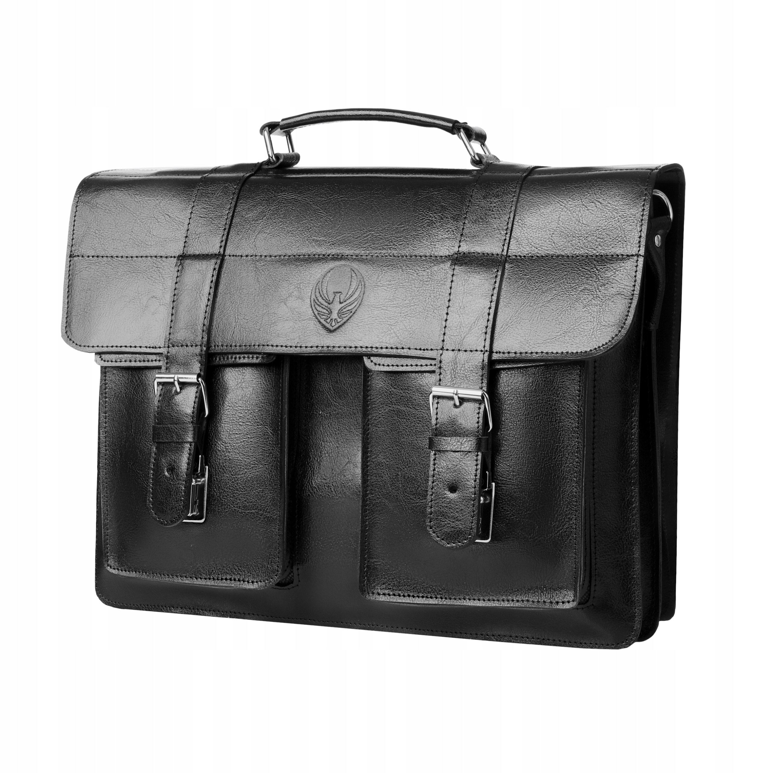 Černá prostorná kožená taška pro práci dokumenty studia Orlovsky s06 kůže