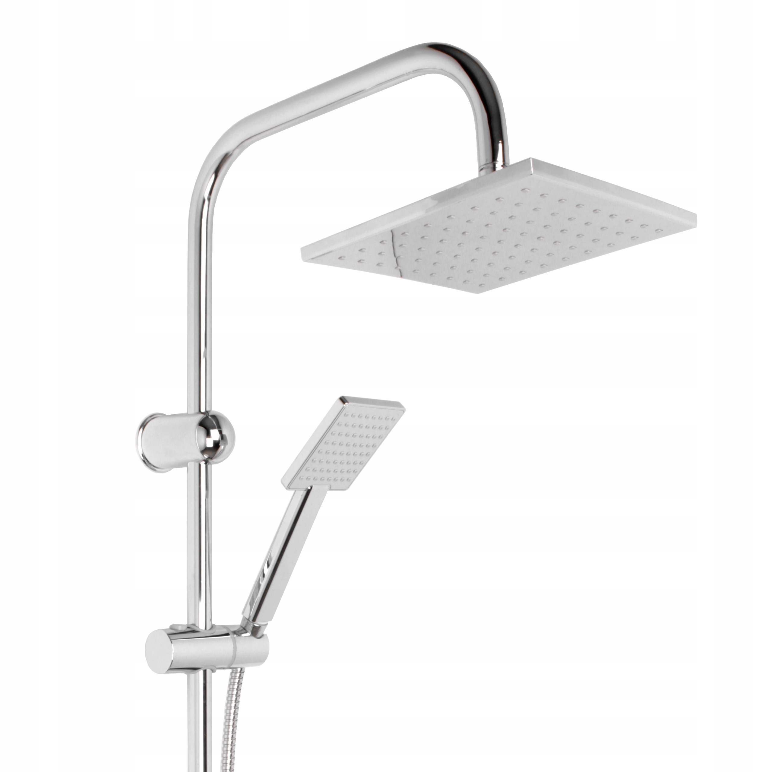 ZESTAW PRYSZNICOWY Z BATERIĄ DESZCZOWNICA ZE SŁUCHAWKĄ CHROM NATYNKOWA Typ natynkowy