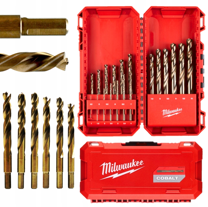 Sada vrtáků do kovu Milwaukee Kobaltové 19ks 1-10MM Přesné Cobalt