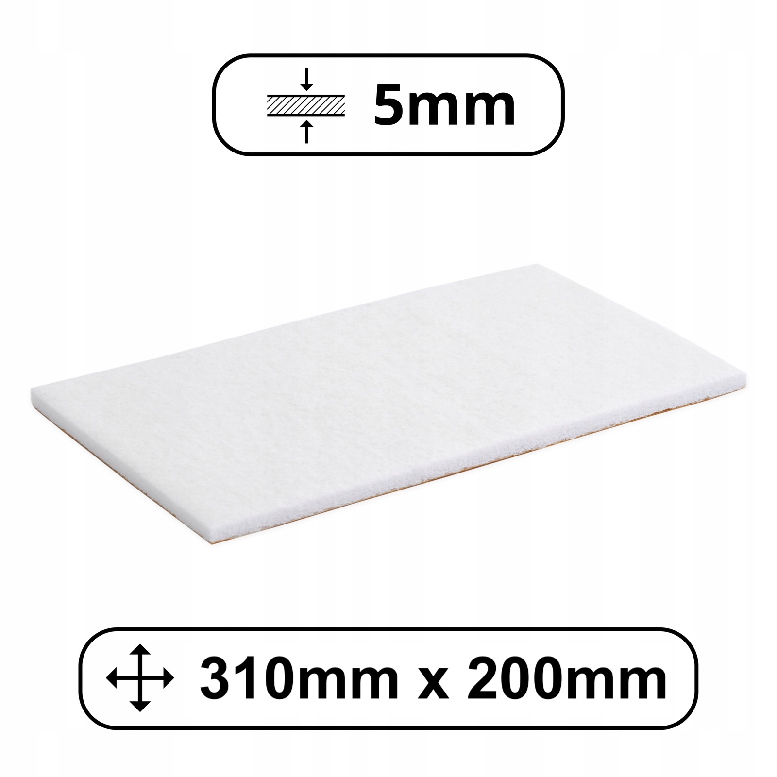 FILC POD KRZESŁA NOGI MEBLE PODKŁADKA 310x200 mm Kolor biały