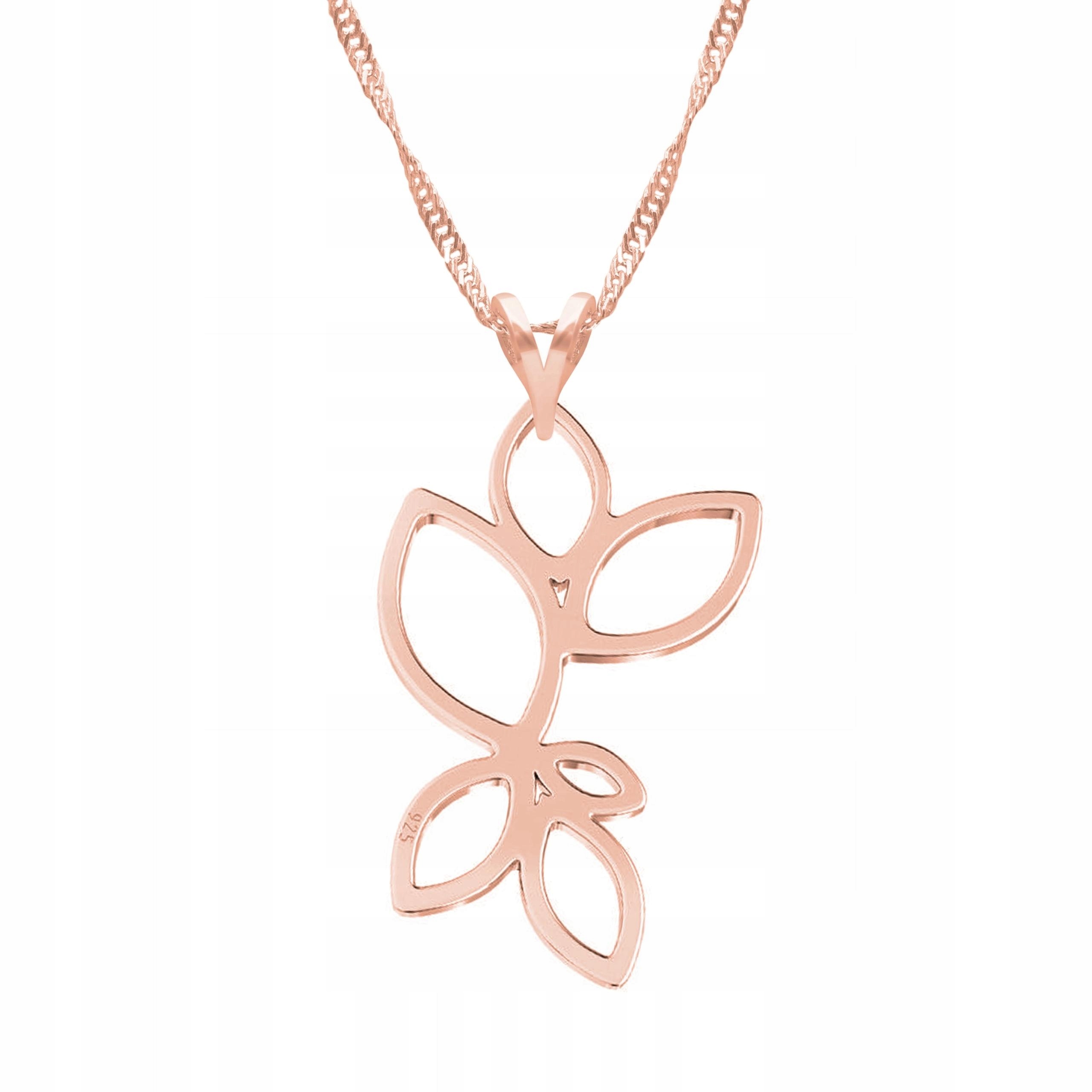 Pozlacený náhrdelník s listem a listem Příroda List Leaf List Stříbro 925