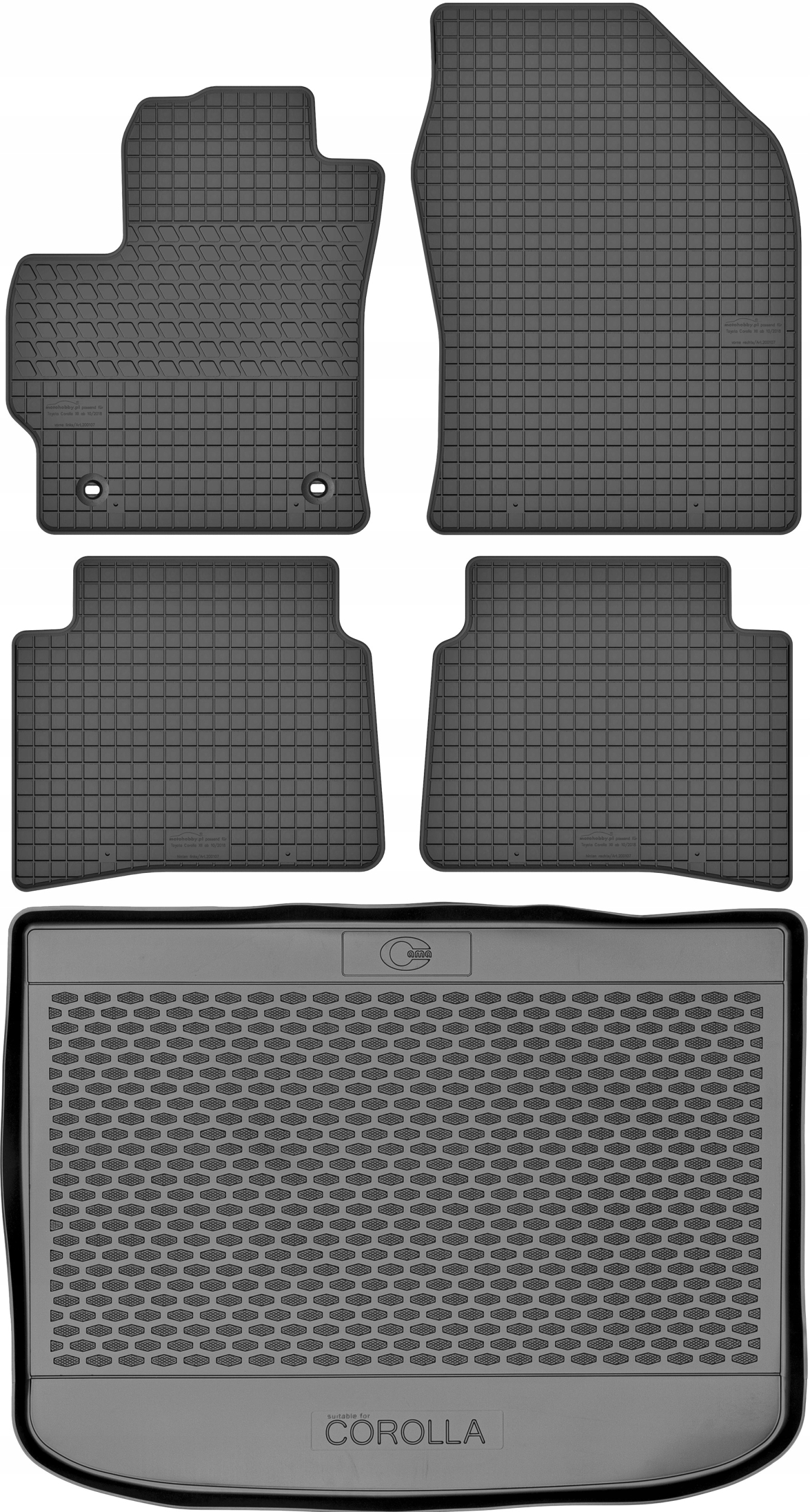 Toyota Corolla XII Hatchback od roku 2019 Sada Koberce batožinový priestor
