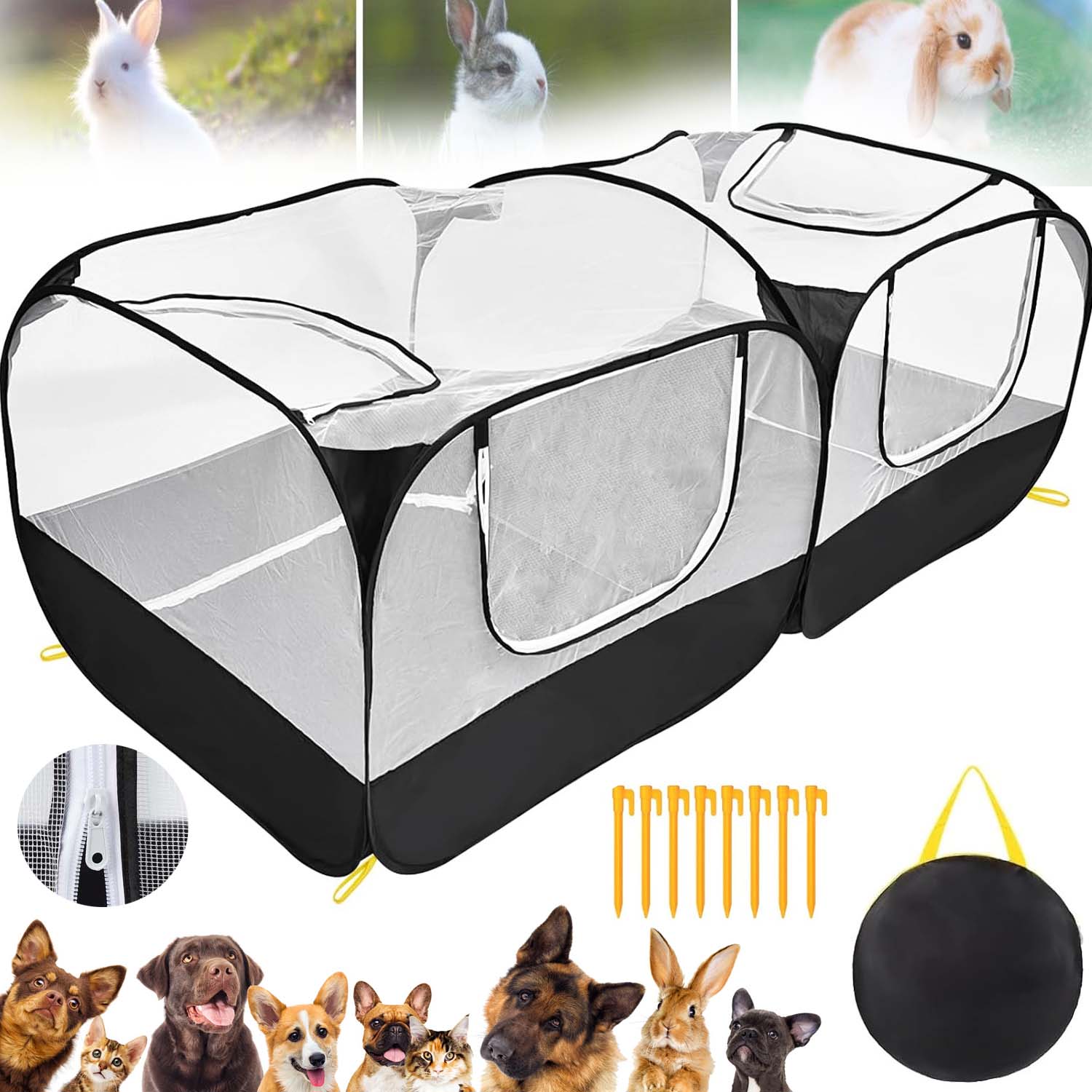 Levně Kotec Pro Zvířata Psa Kočku Králíka Do Domácnosti, Skládací, Odolná A Prodyšná